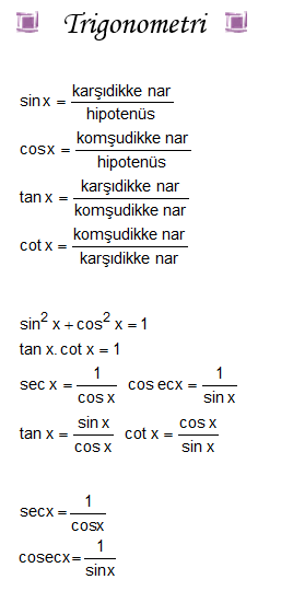 Trigonometri Formülü